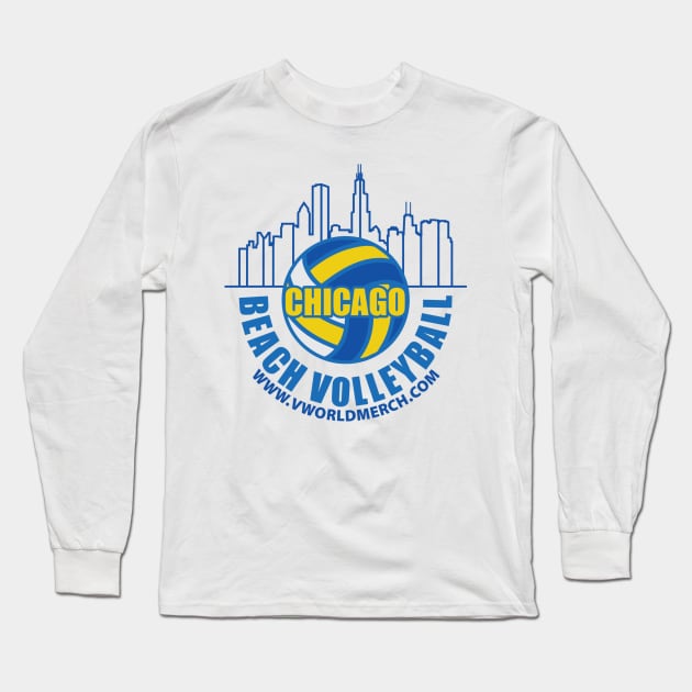 Chicago Beach Volleyball B Long Sleeve T-Shirt by vworldmerch